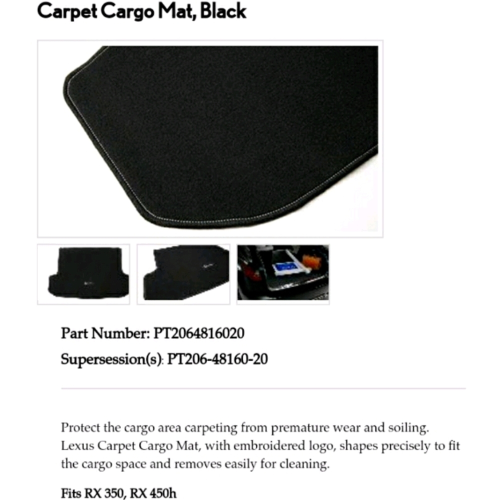 Lexus cargo mat